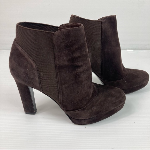 VIA SPIGA Women suede leather Heeled platform bootie size 7M US - Picture 5 of 7